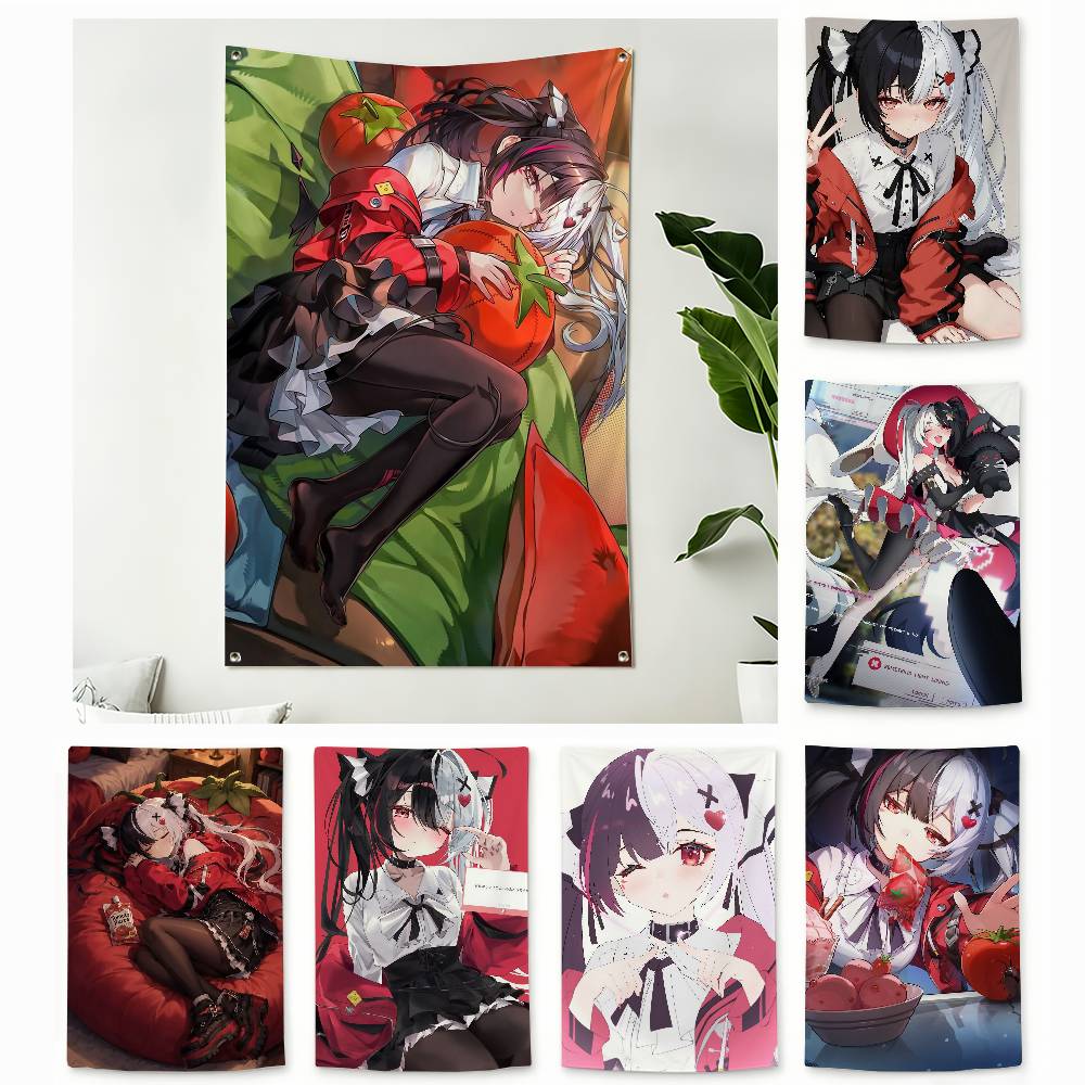 Home Decor Nte - N-NTE น่ารัก L-Lacrimosa ของตกแต่งบ้าน แขวนผนัง ธงแนวตั้ง