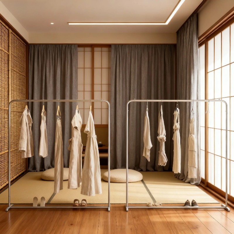 Home Decor Retail Stores - ราวแขวนเสื้อผ้าหรูหราสีทอง ทำจากเหล็กดัด ดีไซน์ทันสมัย ความยาว 100-150 ซม.