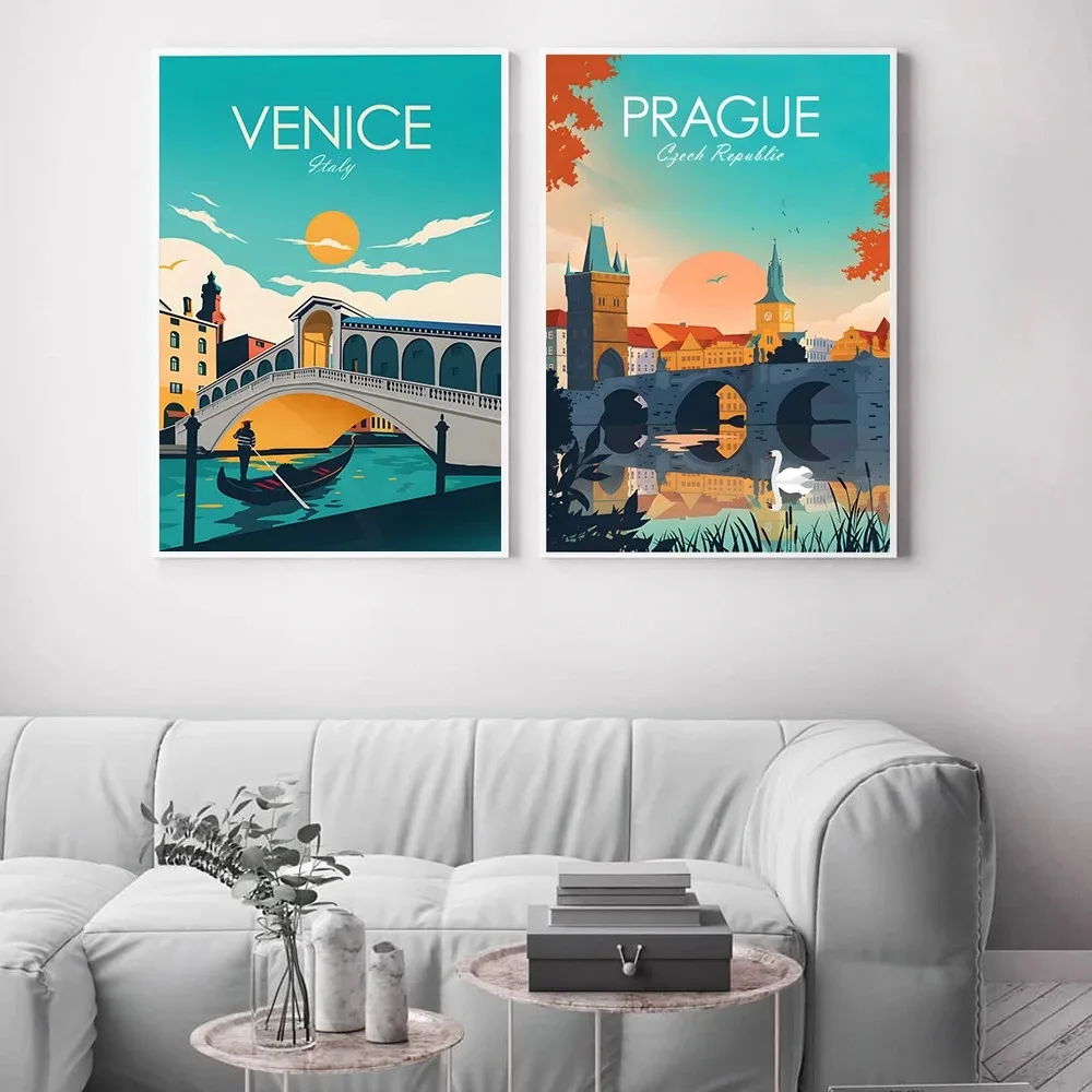 Home Decor Vietnam - เมืองท่องเที่ยวภูมิทัศน์เซี่ยงไฮ้เวียดนามมาดริดโรม Wall Decor โปสเตอร์ Modern Art