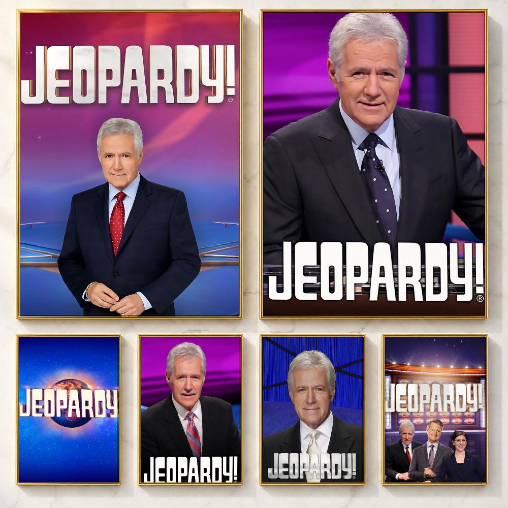 Home Decor Quiz - โปสเตอร์เกมควิซคลาสสิก Jeopardy โปสเตอร์ศิลปะแบบมีกาวในตัว ตกแต่งผนัง ภาพวาดศิลปะ กระดาษคราฟท์สีขาว
