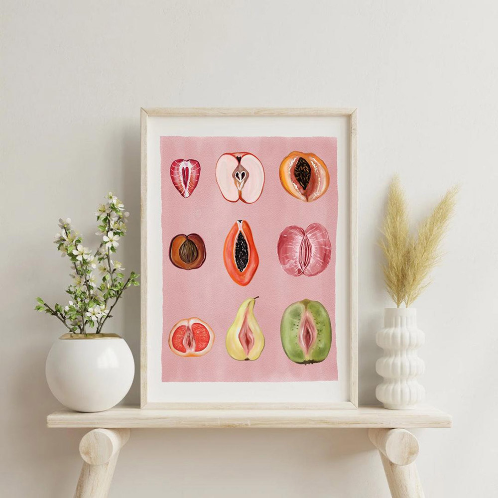 Home Decor Vietnam - ROSHK หั่นแล้ว ​ ​ ผู้หญิงผลไม้ผ้าใบ Wall
