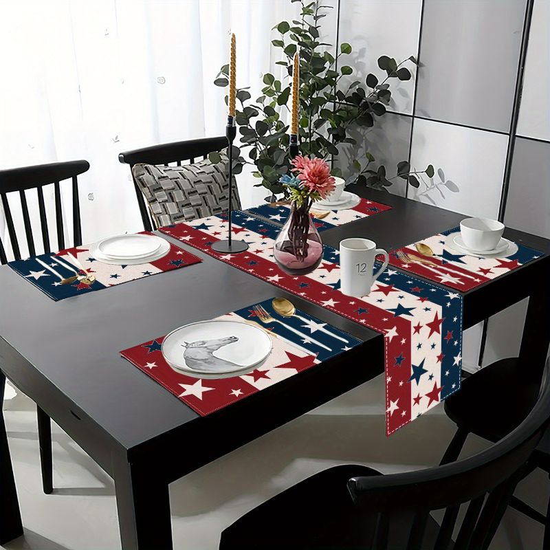 วิคามา ชุดแผ่นรองจานวันชาติ 4  - Linen Table Runner บทวิจารณ์และราคา