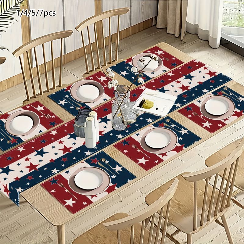 วิคามา ชุดแผ่นรองจานวันชาติ 4  - Linen Table Runner บทวิจารณ์และราคา