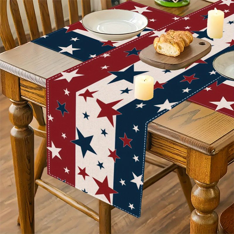 วิคามา ชุดแผ่นรองจานวันชาติ 4  - Linen Table Runner บทวิจารณ์และราคา