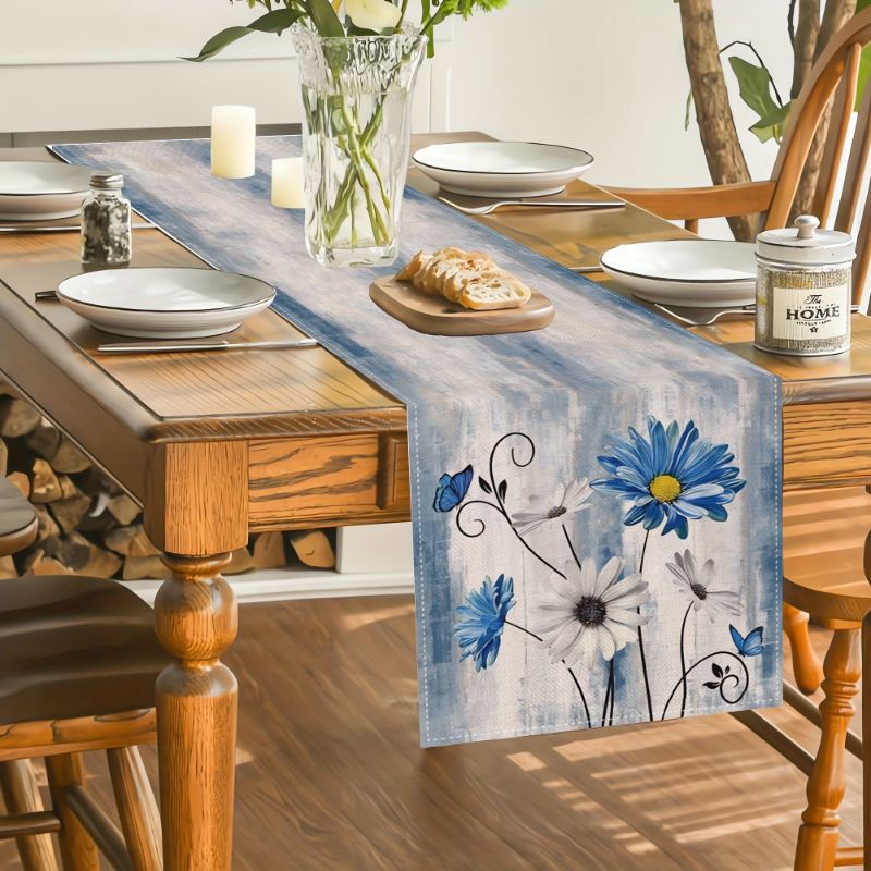 VIKAMA ชุดแผ่นรองโต๊ะลายดอกไม้ - Linen Table Runner บทวิจารณ์และราคา