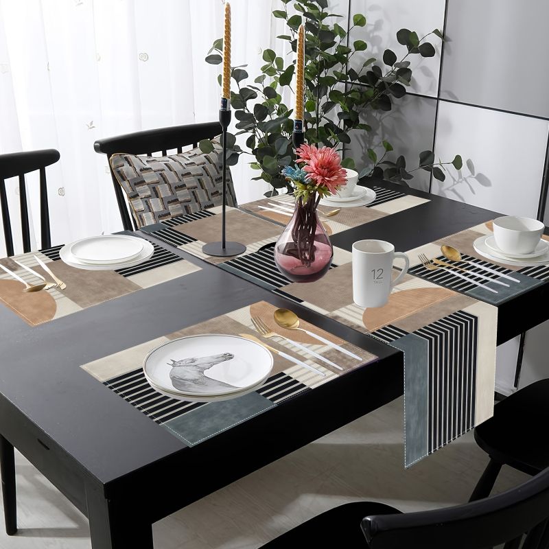 ชุดผ้ารองโต๊ะและแผ่นรองจานลายเ - Linen Table Runner บทวิจารณ์และราคา
