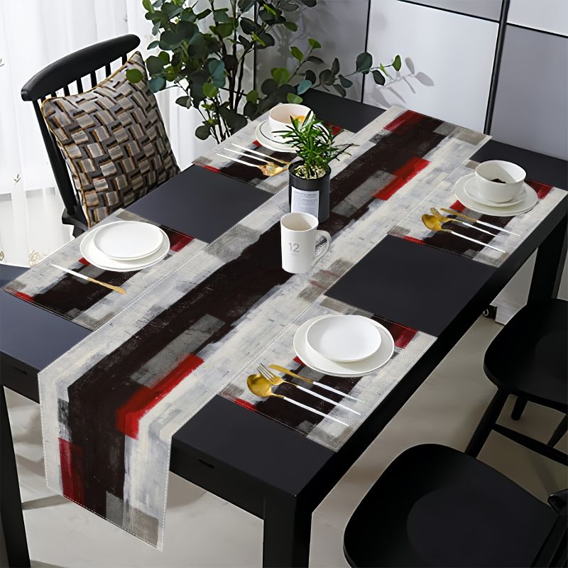 ชุดผ้ารองจานและผ้าปูโต๊ะลายศิล - Linen Table Runner บทวิจารณ์และราคา