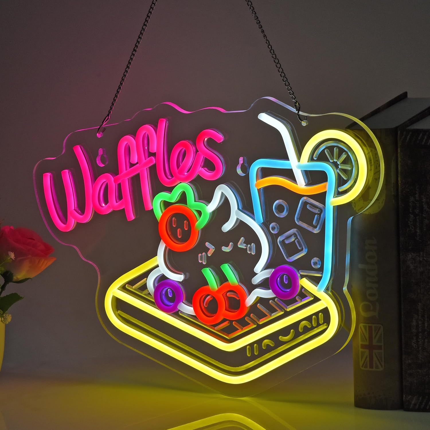 วาฟเฟิลนีออน ไฟ LED นีออนแบบ U - Home Decor Retail Stores บทวิจารณ์และราคา