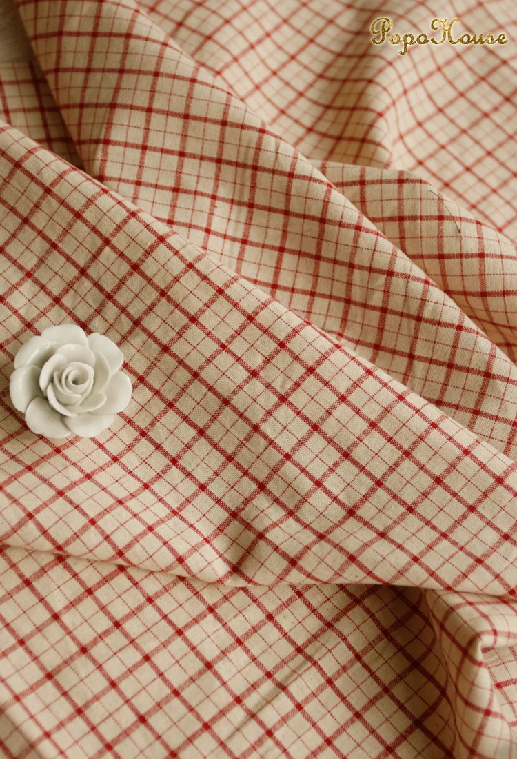 ผ้าฝ้ายทอลายตารางสีแดงวินเทจ ข - Linen Table Runner บทวิจารณ์และราคา