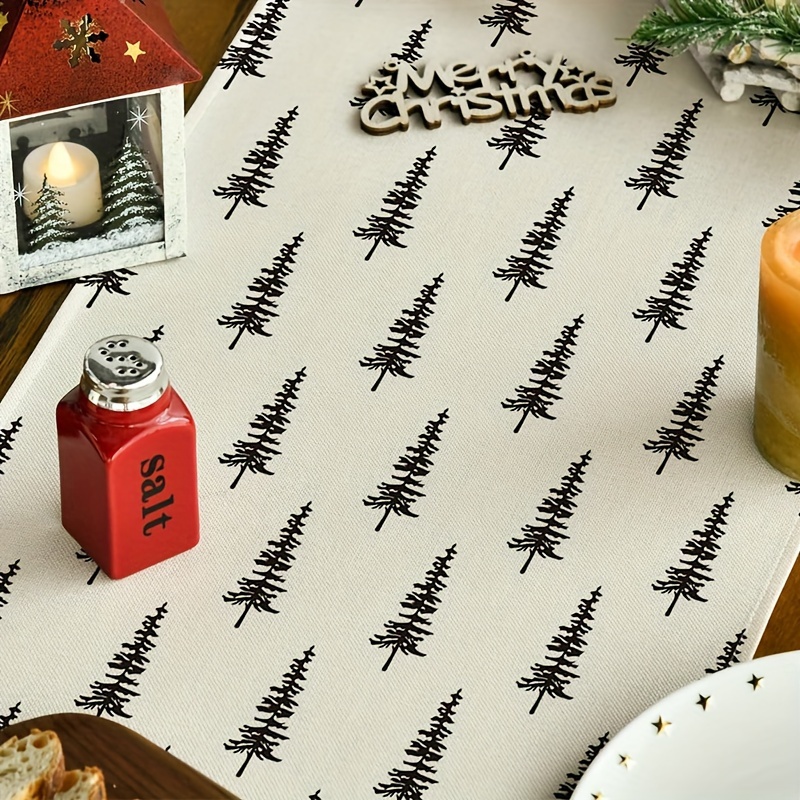 ผ้าปูโต๊ะลายต้นคริสต์มาสเรียบง - Linen Table Runner บทวิจารณ์และราคา