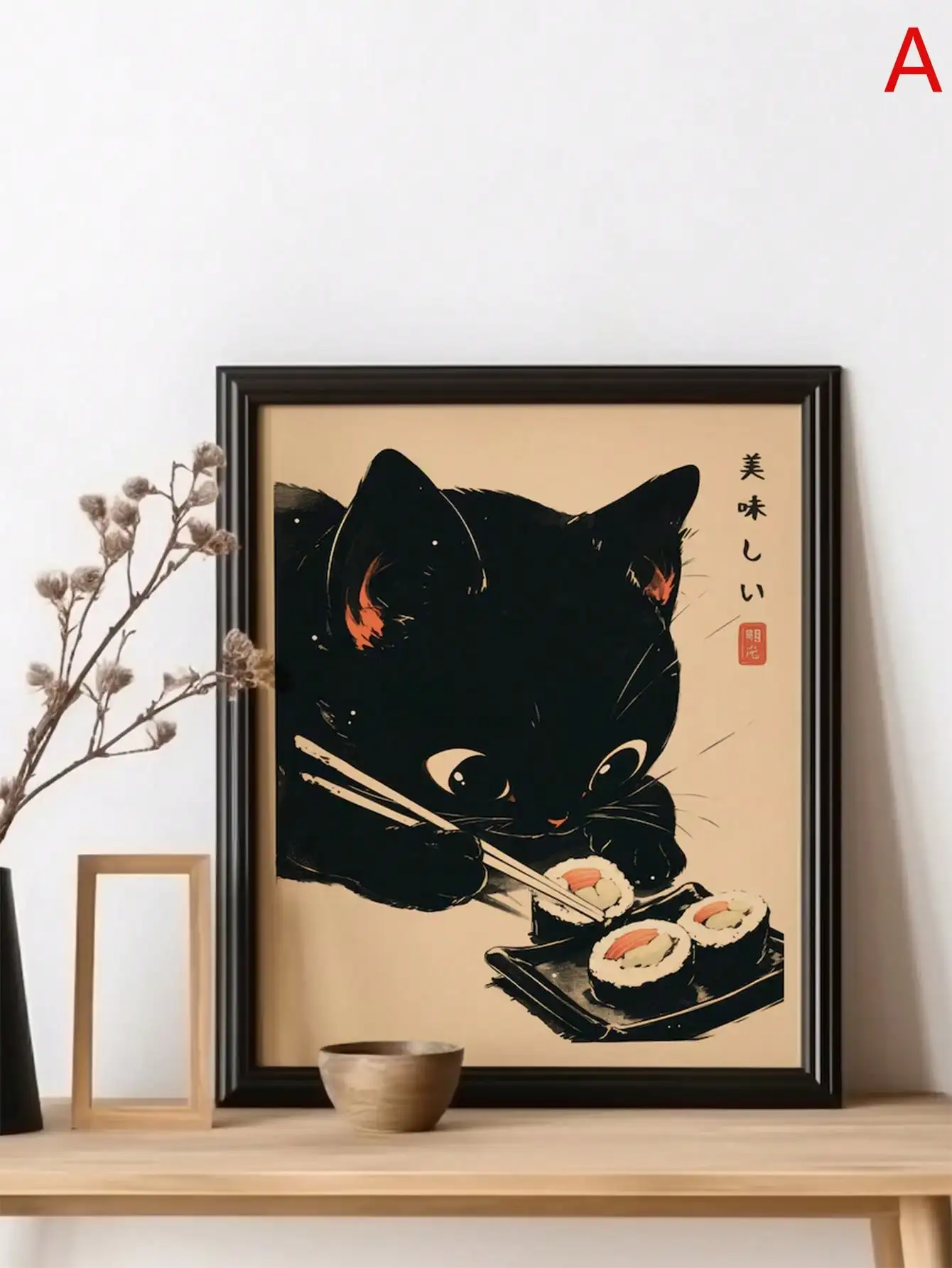 แมวกินราเมนญี่ปุ่นซูชิโปสเตอร์ - Home Decor Vietnam บทวิจารณ์และราคา