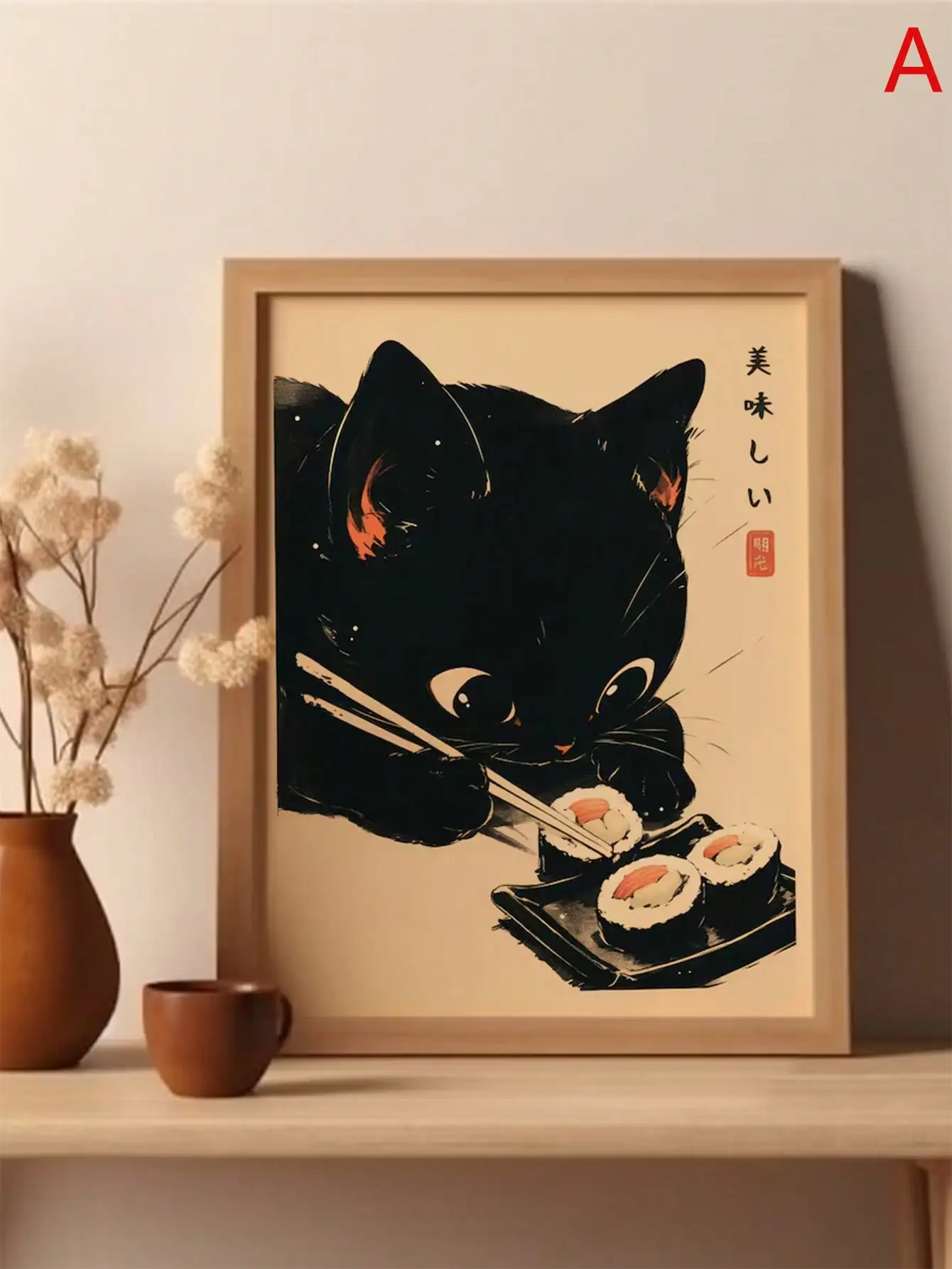 แมวกินราเมนญี่ปุ่นซูชิโปสเตอร์ - Home Decor Vietnam บทวิจารณ์และราคา