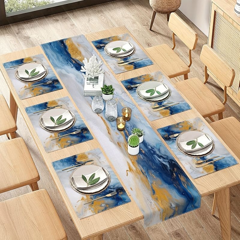 ชุดแผ่นรองจานและผ้าปูโต๊ะสไตล์ - Linen Table Runner บทวิจารณ์และราคา