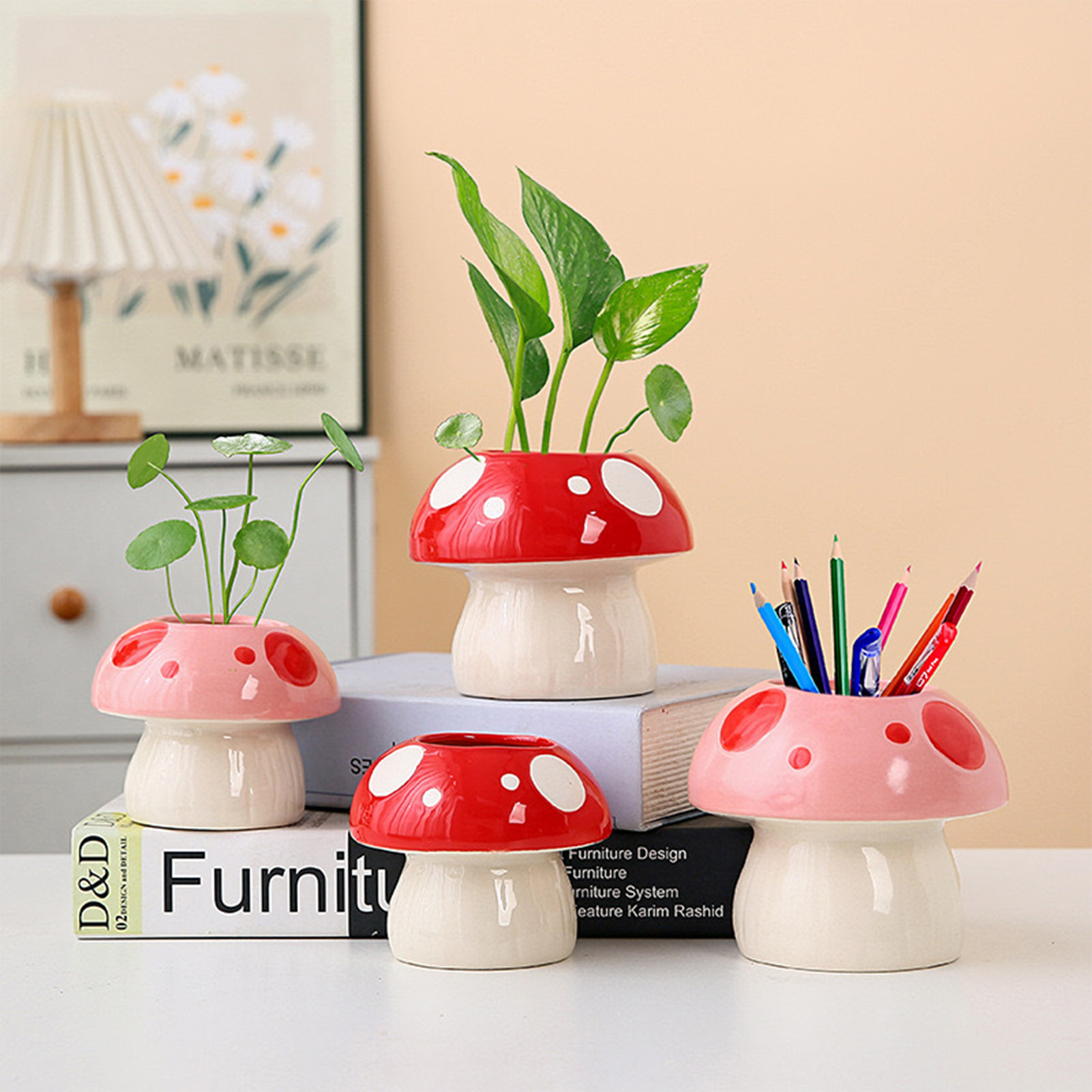 แจกันเซรามิกสร้างสรรค์รูปเห็ดน - Home Decor Dopamine บทวิจารณ์และราคา