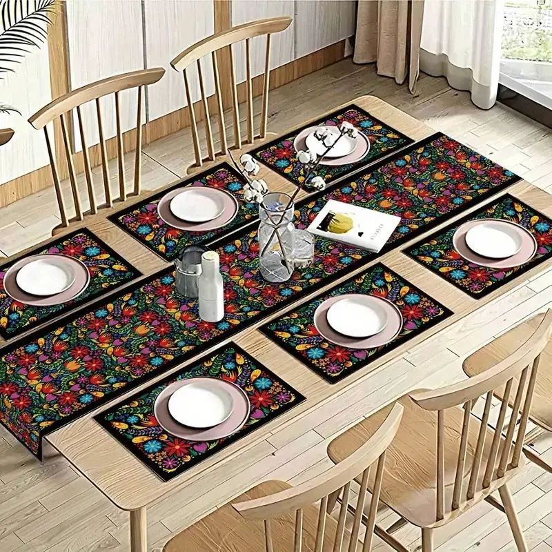 VIKAMA ชุดแผ่นรองจานลายดอกไม้ส - Linen Table Runner บทวิจารณ์และราคา