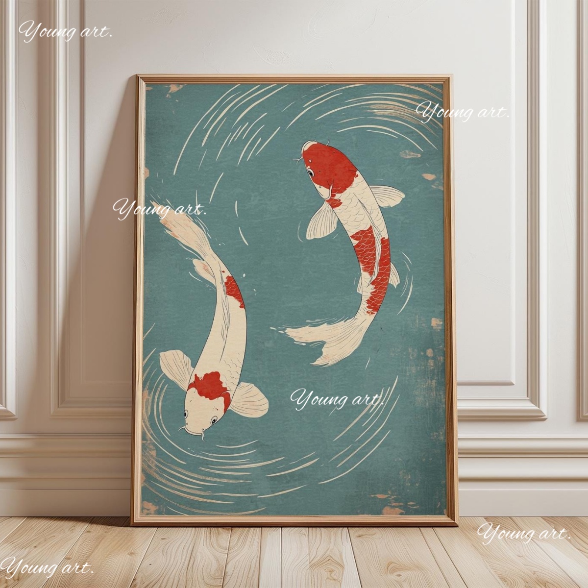 ปลาคาร์ฟญี่ปุ่นพิมพ์บนผ้าใบ โป - Home Decor Vietnam บทวิจารณ์และราคา