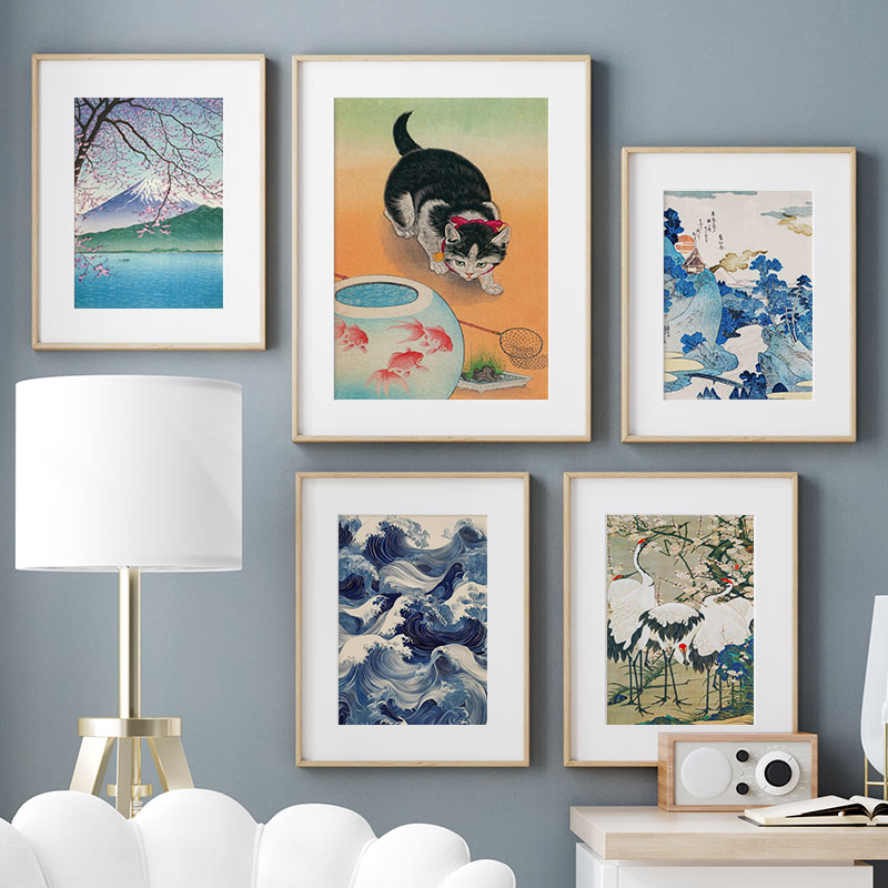 ภาพพิมพ์บนผ้าใบของคาตสึชิกะ โฮ - Home Decor Japandi บทวิจารณ์และราคา