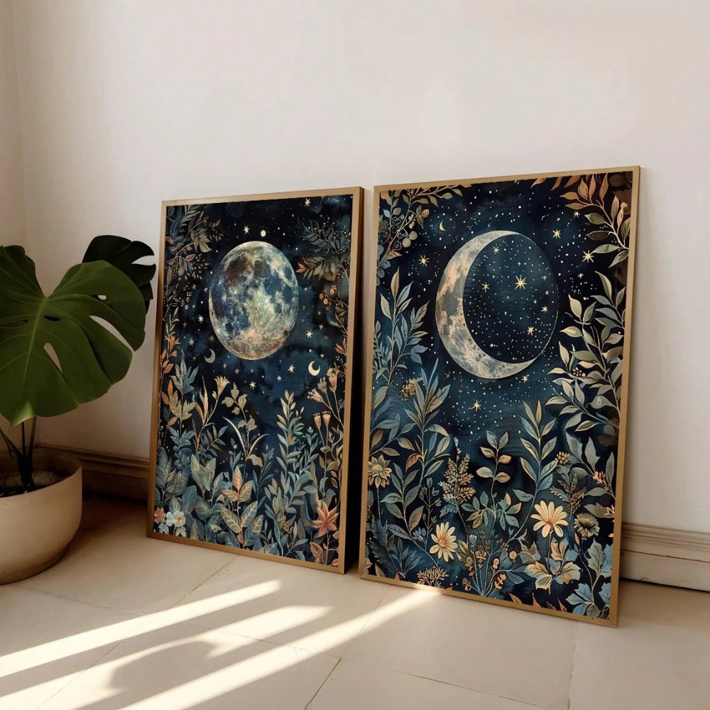 ภาพพิมพ์บนผ้าใบลายโบโฮ มูน โบต - Home Decor Vietnam บทวิจารณ์และราคา