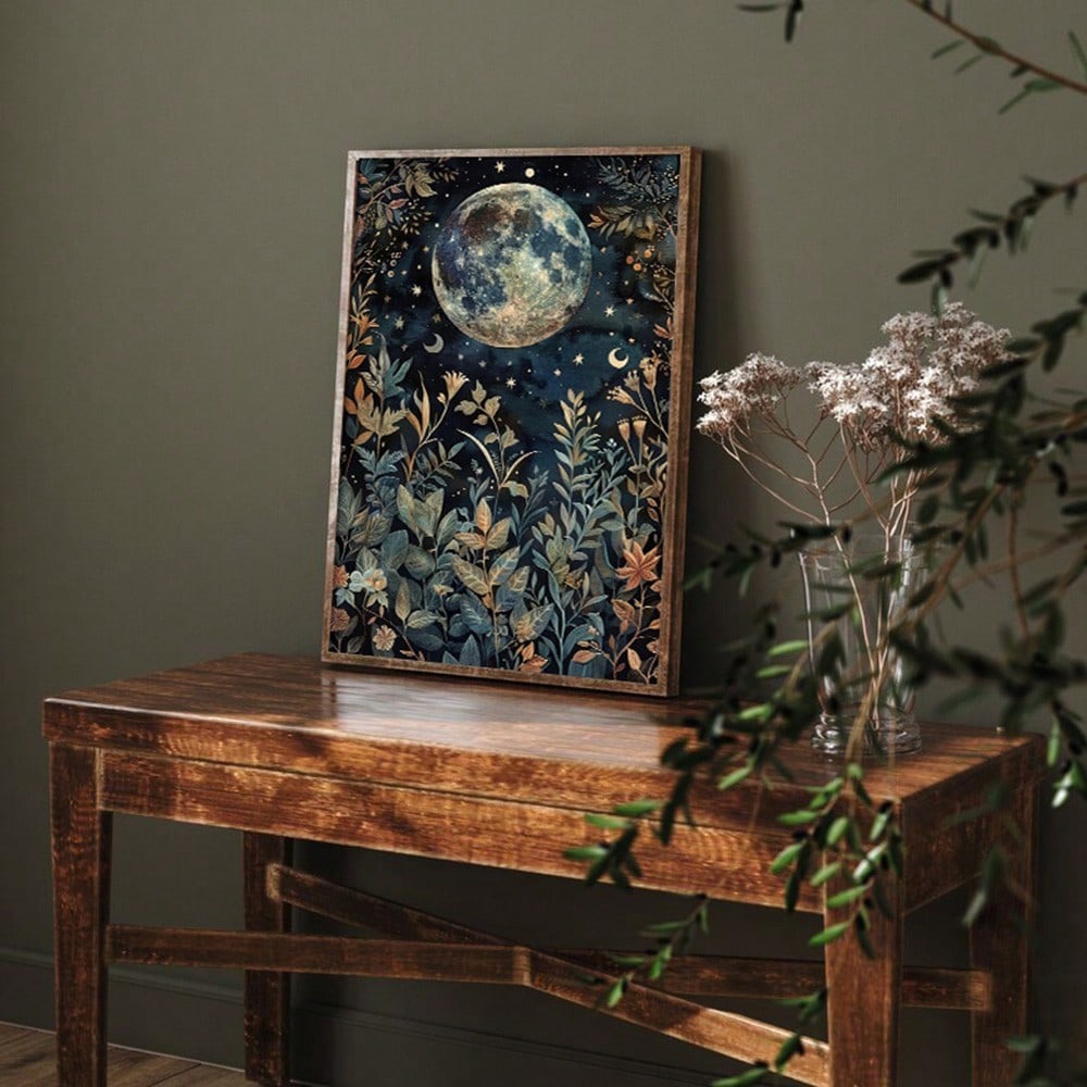 ภาพพิมพ์บนผ้าใบลายโบโฮ มูน โบต - Home Decor Vietnam บทวิจารณ์และราคา