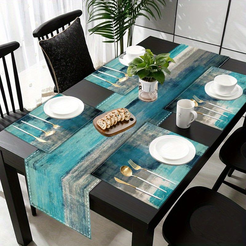 VIKAMA Morandi Abstract Ink Ta - Linen Table Runner บทวิจารณ์และราคา