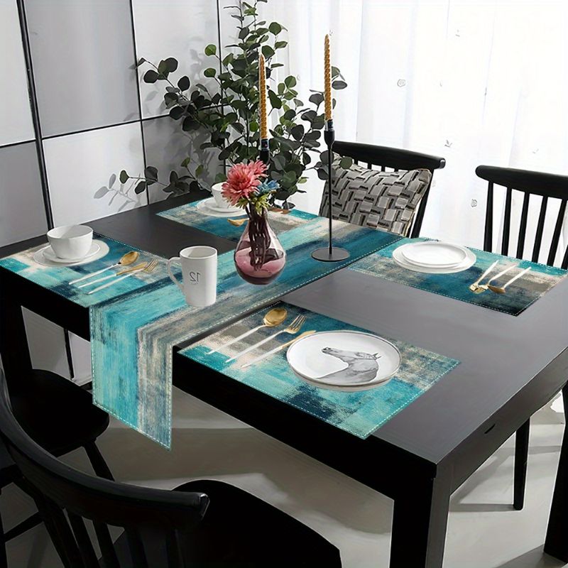 VIKAMA Morandi Abstract Ink Ta - Linen Table Runner บทวิจารณ์และราคา