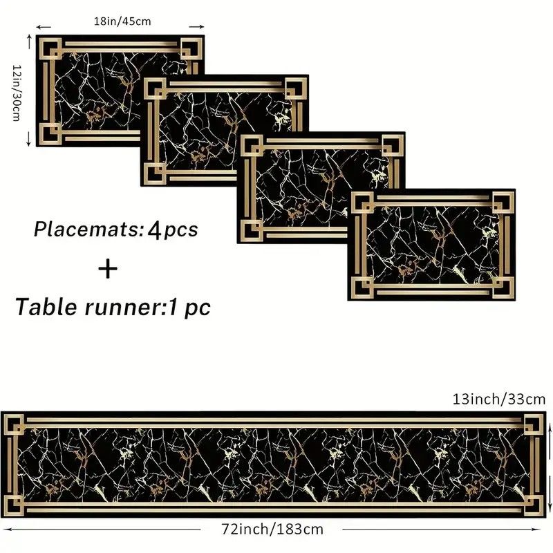 VIKAMA ชุดแผ่นรองจานลายหินอ่อน - Linen Table Runner บทวิจารณ์และราคา