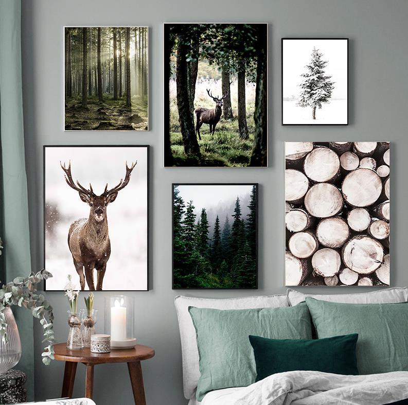 ฤดูหนาว หิมะ ป่า ไม้ ต้นไม้ กว - Home Decor Japandi บทวิจารณ์และราคา