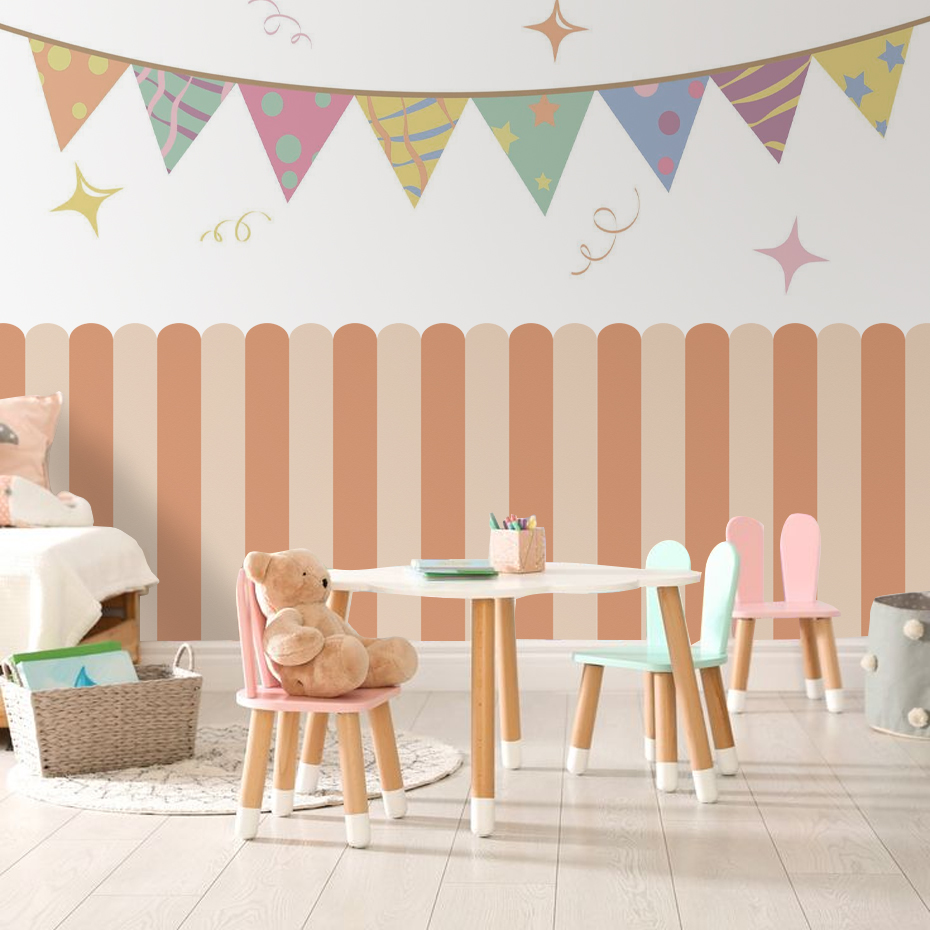 หลากสีแนวตั้งลาย Arc วอลล์เปเป - Home Decor Game บทวิจารณ์และราคา